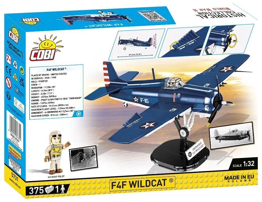 Klockin historiallinen kokoelma F4F Wildcat- Northrop Grumman hinta ja tiedot | LEGOT ja rakennuslelut | hobbyhall.fi