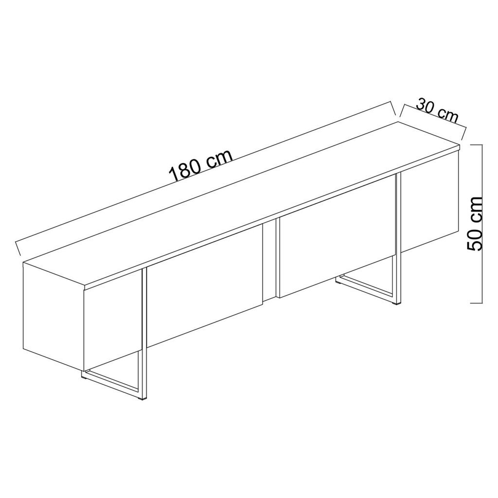 TV-teline 180cm x 30cm x 50cm musta hinta ja tiedot | TV-tasot | hobbyhall.fi