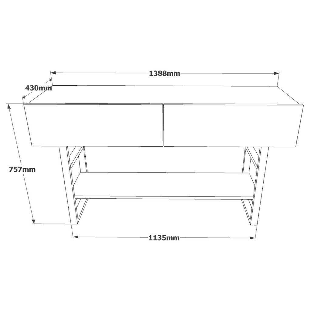 Hallin jalusta 138,8cm x 75,7cm x 43cm beige hinta ja tiedot | Sivupöydät | hobbyhall.fi