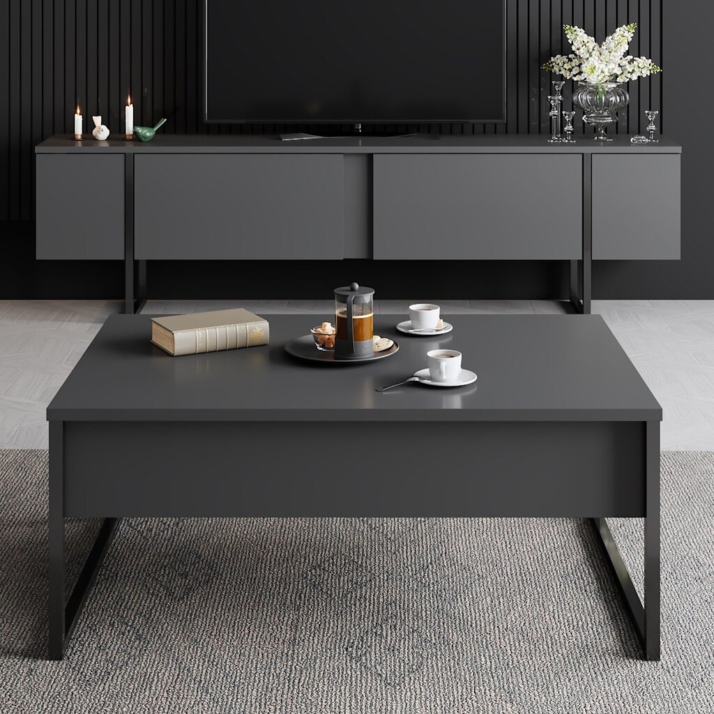 Sohvapöytä 90cm x 60xm 40xm musta hinta ja tiedot | Sohvapöydät | hobbyhall.fi
