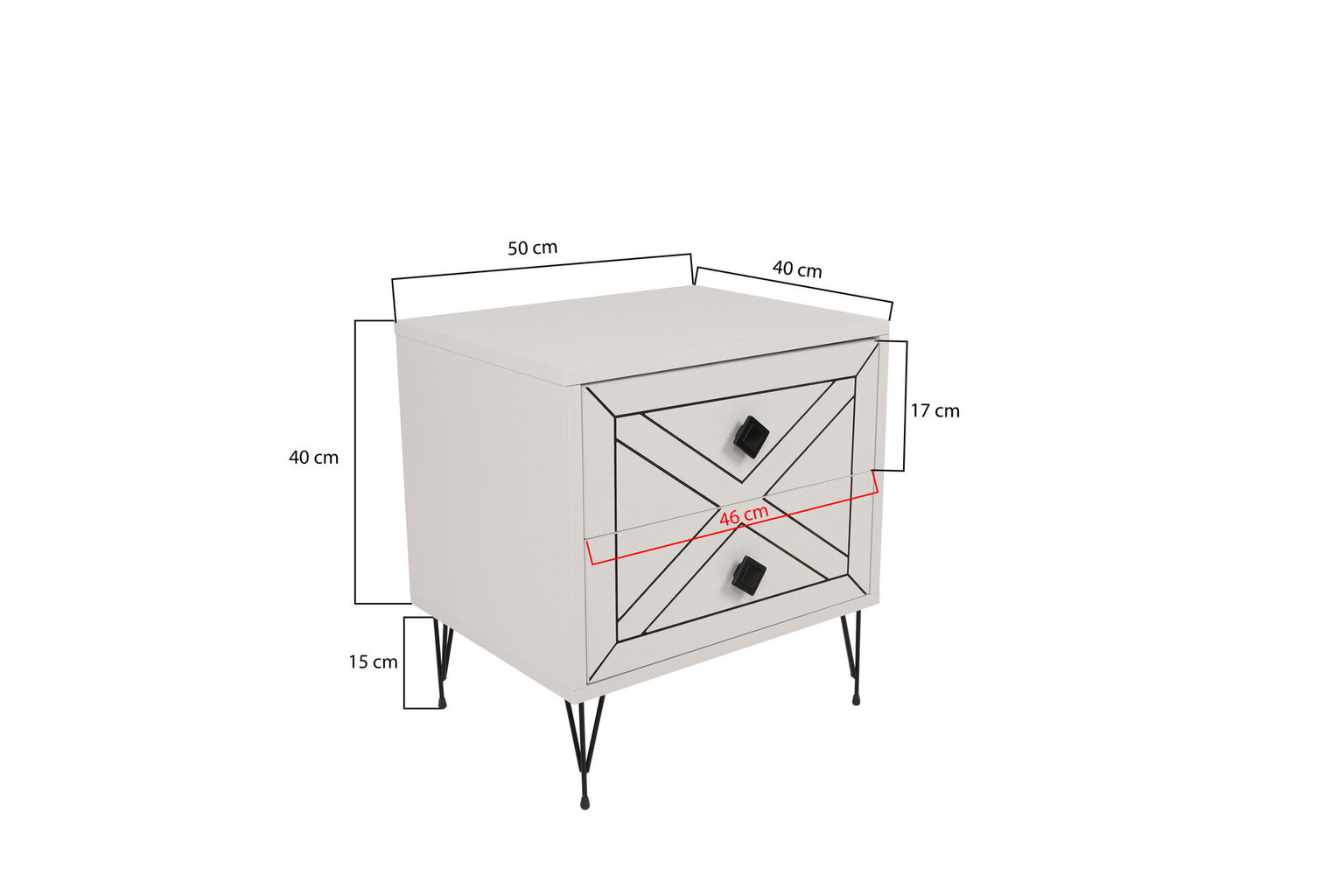 Yöpöytä 50cm x 55 cm x 40 xm valkoinen hinta ja tiedot | Yöpöydät | hobbyhall.fi