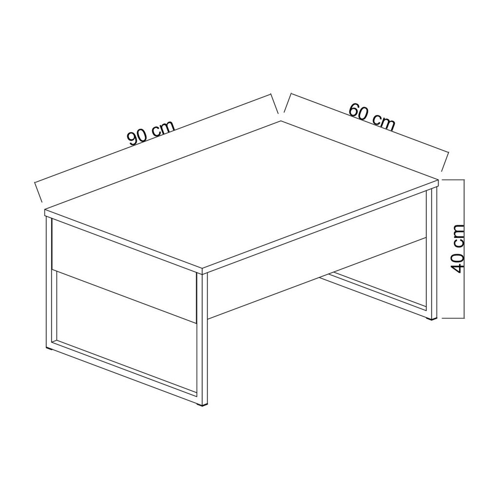 Sohvapöytä 90cm x 60cm x 40cm musta hinta ja tiedot | Sohvapöydät | hobbyhall.fi