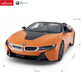 Kauko-ohjattava auto Rastar BMW i8 1:12, oranssi hinta ja tiedot | Poikien lelut | hobbyhall.fi