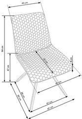 4 tuolin setti Halmar K394, ruskea hinta ja tiedot | Ruokapöydän tuolit | hobbyhall.fi