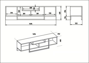 TV-taso Kalune Design Asal 150 cm, ruskea/musta hinta ja tiedot | TV-tasot | hobbyhall.fi