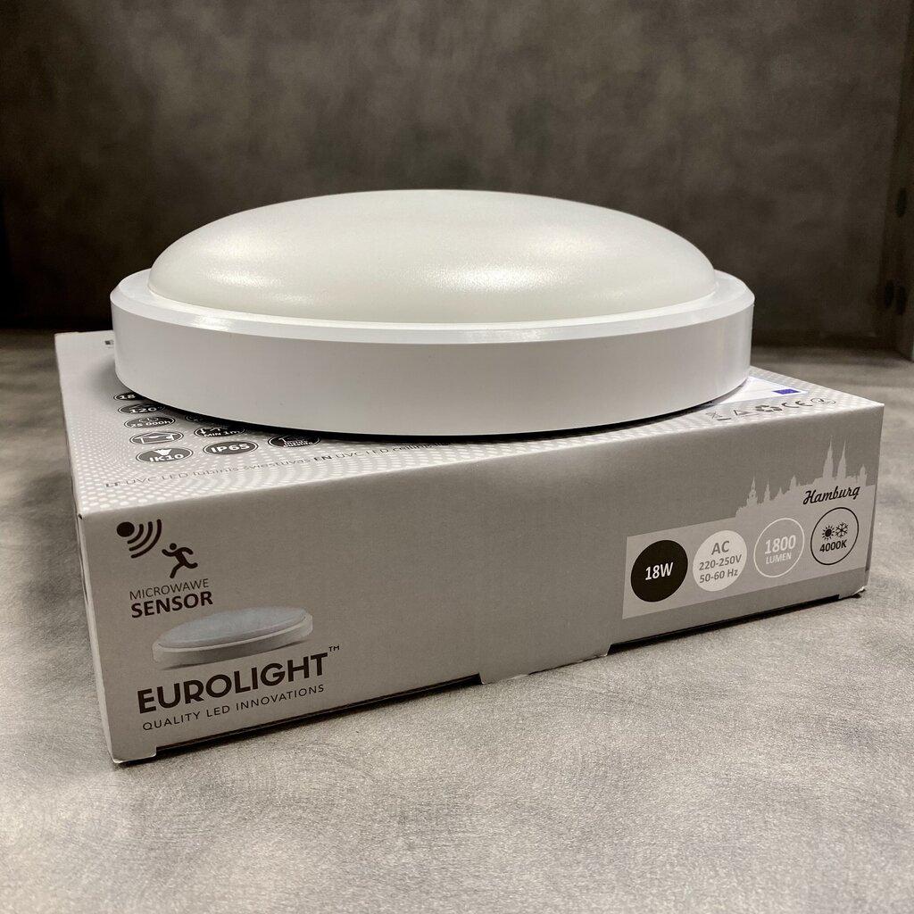 LED-valaisin Eurolight Hamburg 18W/4000K mikroaaltoliiketunnistimella hinta ja tiedot | Kattovalaisimet | hobbyhall.fi
