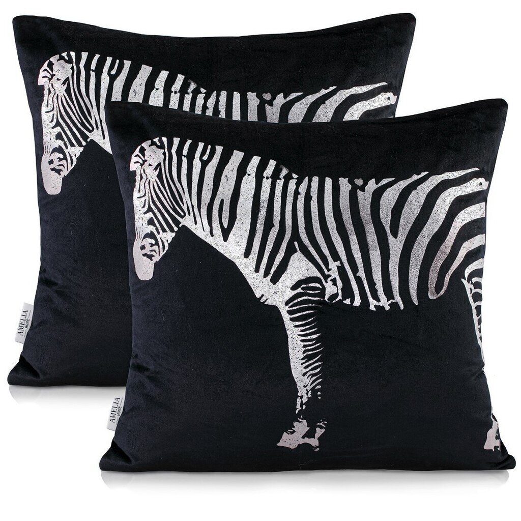 AmeliaHome Zebra -tyynynpäällinen, kultainen, 45 x 45 cm, 2 kpl hinta ja tiedot | Koristetyynyt ja tyynynpäälliset | hobbyhall.fi