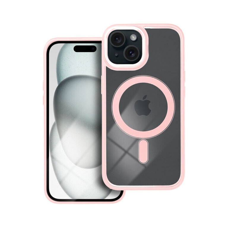 iPhone 15 (6,1″) suojakuori MagSafe-magneeteilla (läpinäkyvä) - Pinkki hinta ja tiedot | Puhelimen kuoret ja kotelot | hobbyhall.fi