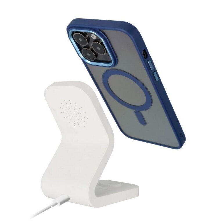 iPhone 15 Plus (6,7″) suojakuori MagSafe-magneeteilla (läpinäkyvä) - Sininen hinta ja tiedot | Puhelimen kuoret ja kotelot | hobbyhall.fi