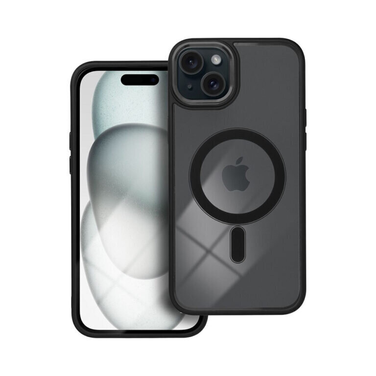 iPhone 15 (6,1″) suojakuori MagSafe-magneeteilla (läpinäkyvä) - Musta hinta ja tiedot | Puhelimen kuoret ja kotelot | hobbyhall.fi