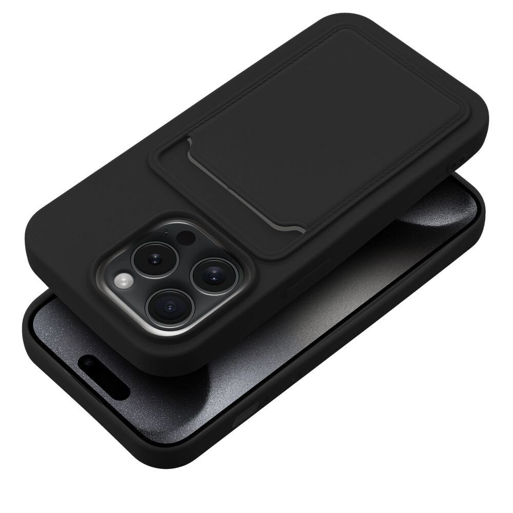 iPhone 15 Pro (6,1") Forcell CARD Suojakuori - Musta hinta ja tiedot | Puhelimen kuoret ja kotelot | hobbyhall.fi