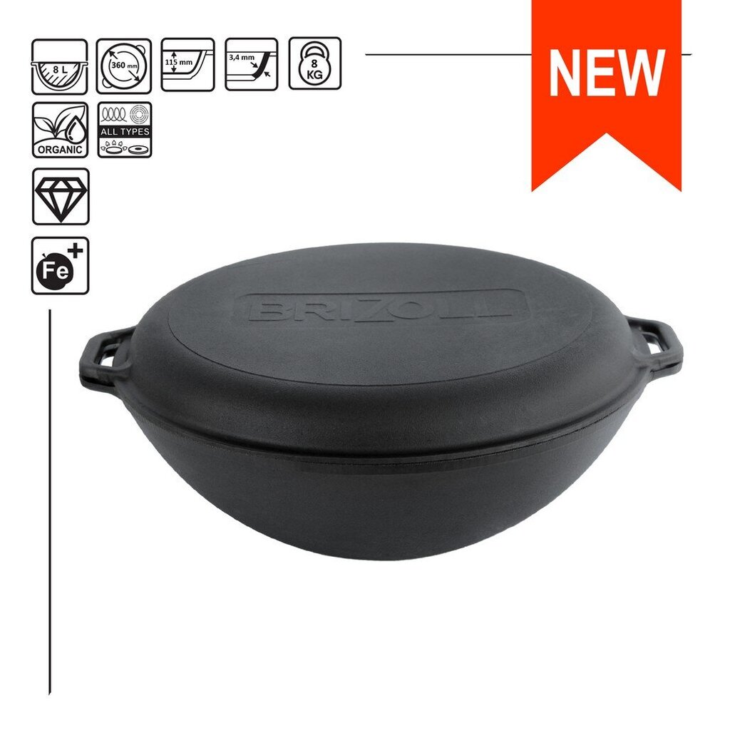 Valurautapannu Ø 36 cm WOK Lid-Pan hinta ja tiedot | Grillitarvikkeet ja -välineet | hobbyhall.fi