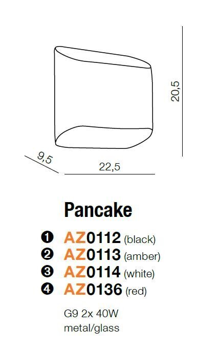 Seinävalaisin Azzardo Pancake Orange hinta ja tiedot | Seinävalaisimet | hobbyhall.fi