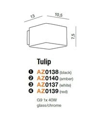 Seinävalaisin Azzardo Tulip Black hinta ja tiedot | Seinävalaisimet | hobbyhall.fi
