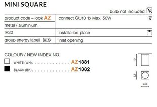 Azzardo-kattovalaisin Mini Square AZ1381 hinta ja tiedot | Kattovalaisimet | hobbyhall.fi