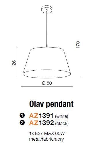 Riippuvalaisin Azzardo Olav AZ1392 hinta ja tiedot | Riippuvalaisimet | hobbyhall.fi