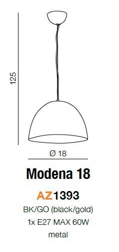 Riippuvalaisin Azzardo Modena 18 AZ1393 hinta ja tiedot | Riippuvalaisimet | hobbyhall.fi