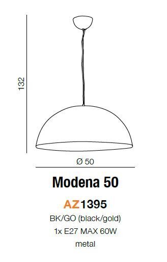 Riippuvalaisin Azzardo Modena 50 AZ1395 hinta ja tiedot | Riippuvalaisimet | hobbyhall.fi