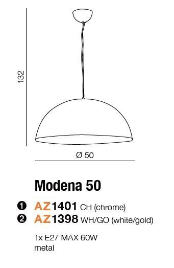 Riippuvalaisin Azzardo Modena 50 AZ1401 hinta ja tiedot | Riippuvalaisimet | hobbyhall.fi