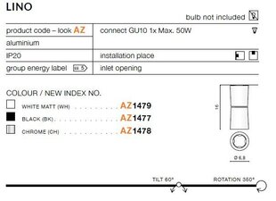 Kattovalaisin Azzardo Lino Chrome hinta ja tiedot | Kattovalaisimet | hobbyhall.fi