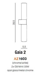 Seinävalaisin Azzardo AZ1603 Gaia 2 hinta ja tiedot | Seinävalaisimet | hobbyhall.fi