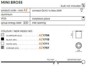 Kattovalaisin Azzardo AZ1756 Mini Bross hinta ja tiedot | Kattovalaisimet | hobbyhall.fi