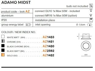 Upotettava valaisin Azzardo Adamo Midst hinta ja tiedot | Upotettavat valaisimet ja LED-valaisimet | hobbyhall.fi