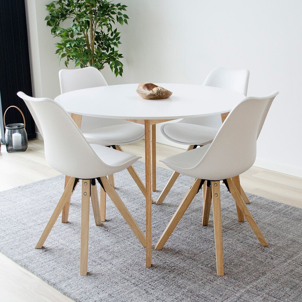 Setti 2 tuolilla Bergen, valkoinen hinta ja tiedot | Ruokapöydän tuolit | hobbyhall.fi
