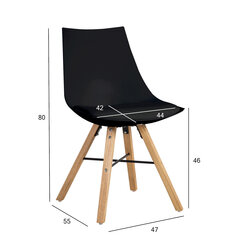 Tuoli Home4You Seiko, 47 x 55 x K80 cm, musta hinta ja tiedot | Ruokapöydän tuolit | hobbyhall.fi