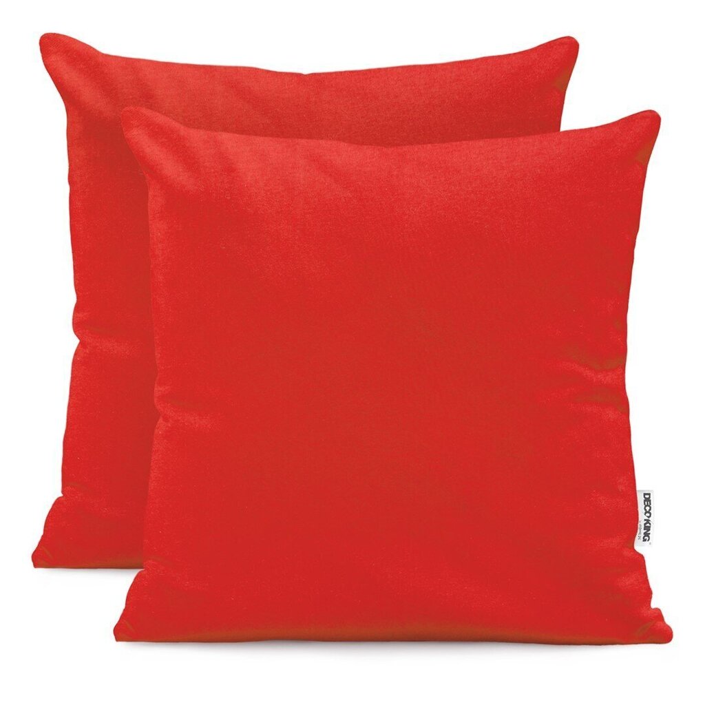 DecoKing Amber -tyynyliina 2 kpl, punainen, 80 x 80 cm hinta ja tiedot | Koristetyynyt ja tyynynpäälliset | hobbyhall.fi