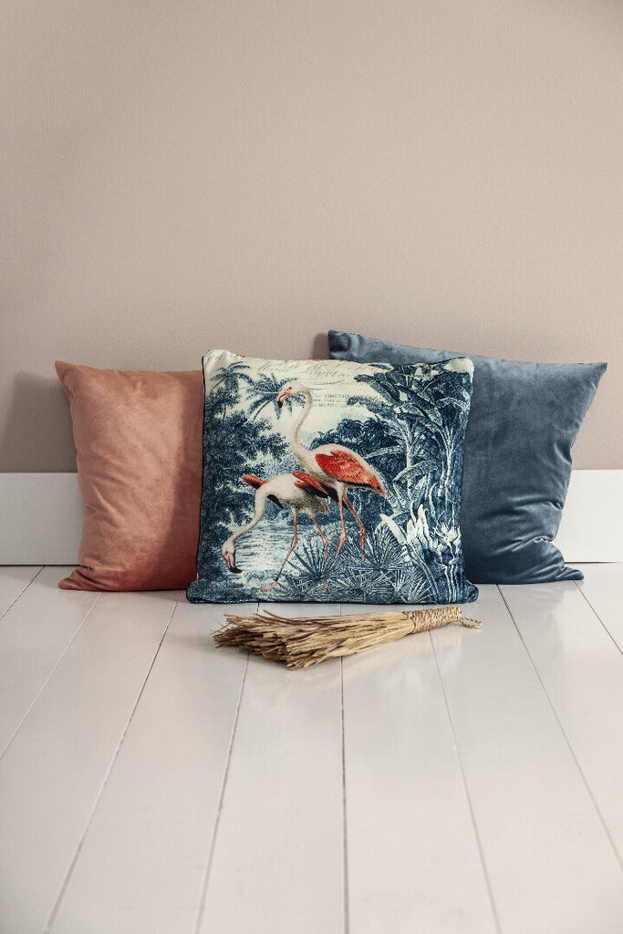 MogiHome Flamingo - koristetyynynpäällinen, petroolinsininen, 60 x 60 cm hinta ja tiedot | Koristetyynyt ja tyynynpäälliset | hobbyhall.fi