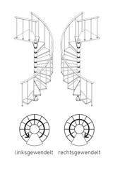 Kierreportaat DOLLE Calgary Halkaisija Ø 140 cm. 280 cm.Harmaa hinta ja tiedot | Portaat | hobbyhall.fi