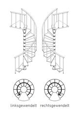 Kierreportaat DOLLE Calgary Halkaisija Ø 120 cm. 280 cm. Harmaa hinta ja tiedot | Portaat | hobbyhall.fi