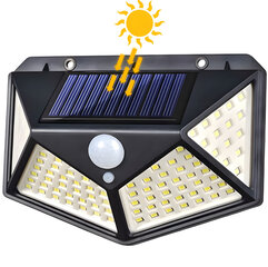 100 LED-aurinkovaloa liiketunnistimella ja kolmella valotilalla LIVMAN Si100 hinta ja tiedot | Puutarha- ja ulkovalot | hobbyhall.fi