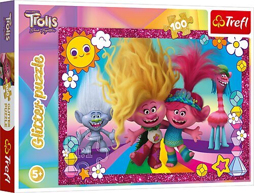 Trefl Trolls Kiiltävä palapeli "Trolls 3", 100 palaa hinta ja tiedot | Palapelit | hobbyhall.fi