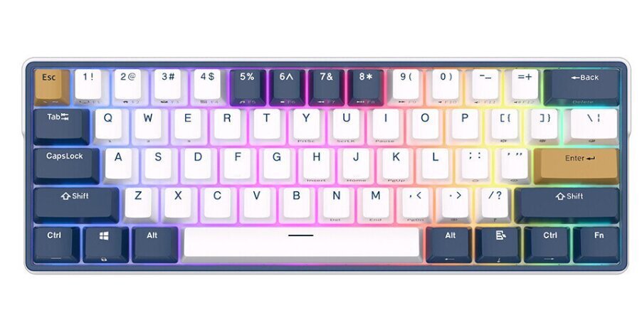 Royal Kludge RK61 Plus TKL näppäimistö | 60%, Hot-swap, Sky Cyan Switches, US, valkoinen/sininen hinta ja tiedot | Näppäimistöt | hobbyhall.fi