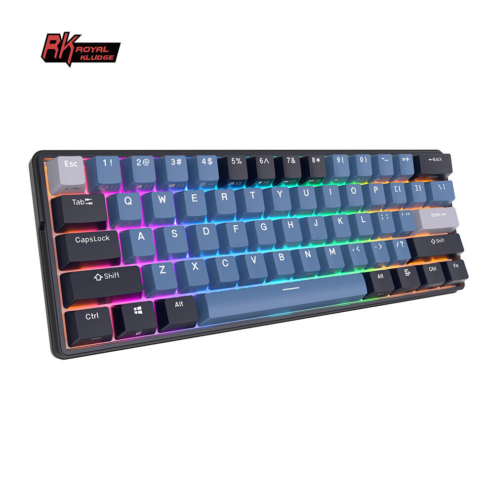 Royal Kludge RK61 Plus TKL-näppäimistö, US, musta/sininen hinta ja tiedot | Näppäimistöt | hobbyhall.fi