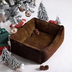Feandrea -koiran sänky, kansi irrotettava, koirafa, 70 x 55 x 21 cm, ruskea PGW10cc hinta ja tiedot | Pedit ja pesät | hobbyhall.fi