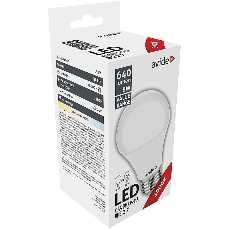 Avide LED-lamput 10W A60 E27 4000K, 3 kpl. hinta ja tiedot | Lamput | hobbyhall.fi