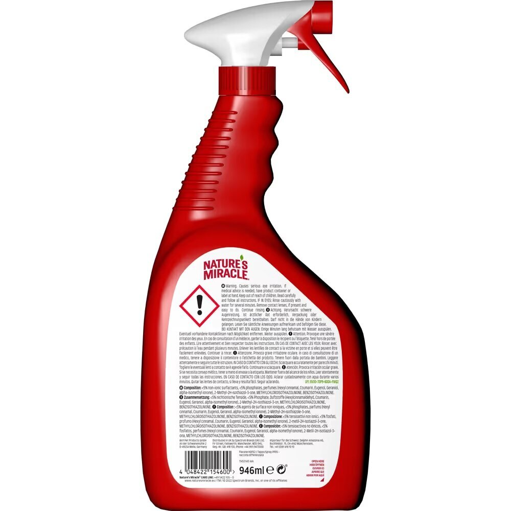 Kissan tahranpoistaja Nature's Miracle Ultimate Stain&Odour, 946 ml hinta ja tiedot | Eläinten hoitotuotteet | hobbyhall.fi