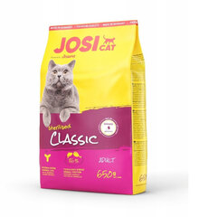 Josera JosiCat Classic steriloiduille kissoille, 650 g hinta ja tiedot | Kissan kuivaruoka | hobbyhall.fi