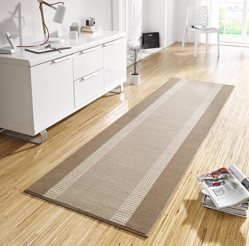 Matto Hanse Home Band Beige Cream, 80x450 cm hinta ja tiedot | Isot matot | hobbyhall.fi