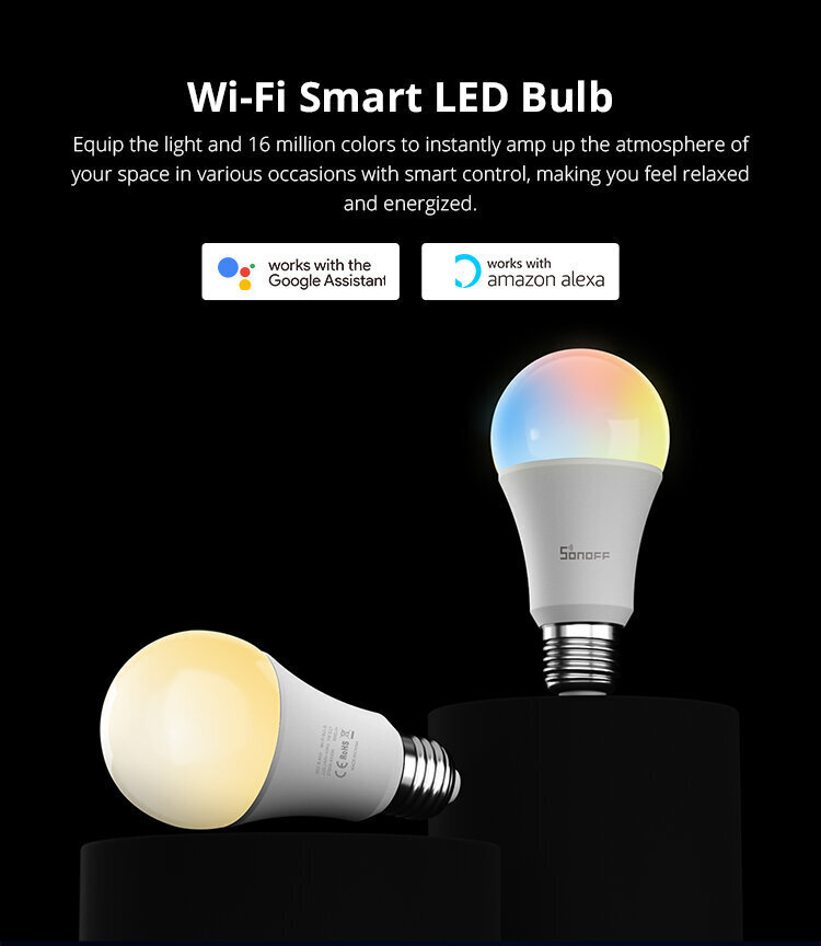 Älykäs LED-lamppu SONOFF B05-B-A60 Wi-Fi hinta ja tiedot | Lamput | hobbyhall.fi