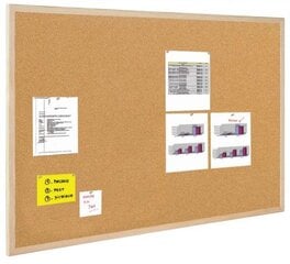 Korkkilevy Bi-Office, 90x60 cm, puinen kehys hinta ja tiedot | Toimistotarvikkeet | hobbyhall.fi