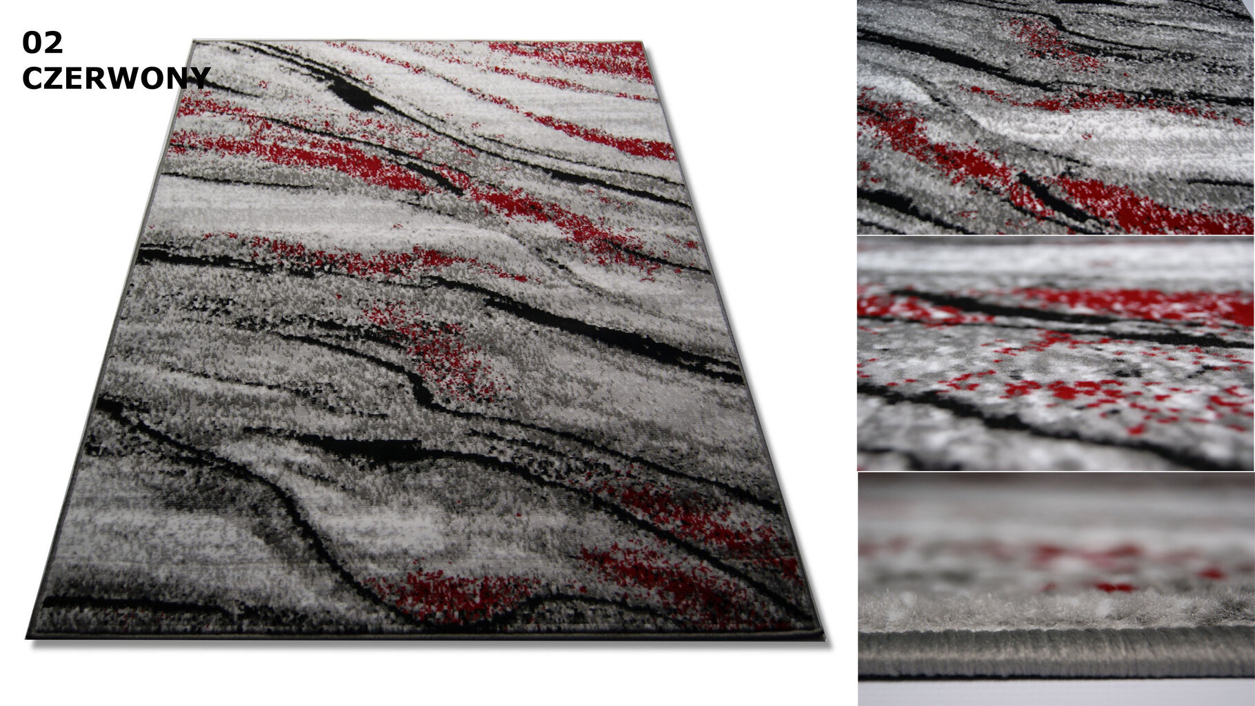 Matto harmaa/punainen 80x150cm hinta ja tiedot | Isot matot | hobbyhall.fi