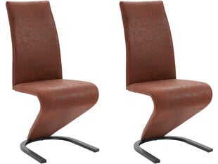 2 tuolin setti Notio Living Zap, ruskea hinta ja tiedot | Ruokapöydän tuolit | hobbyhall.fi