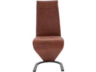 2 tuolin setti Notio Living Zap, ruskea hinta ja tiedot | Ruokapöydän tuolit | hobbyhall.fi
