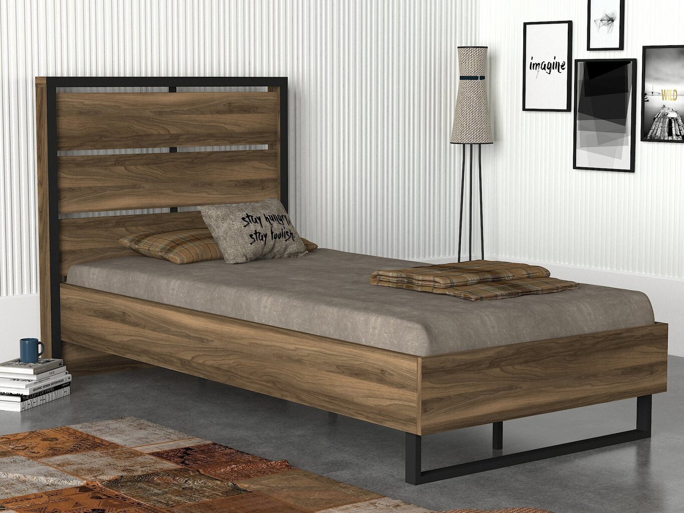 Sänky Kalune Design Lost, 95,6x198,8 cm, ruskea hinta ja tiedot | Sängyt | hobbyhall.fi