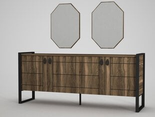 Lipasto ja 2 peiliä -setti Kalune Design Costa Aynali Console, ruskea hinta ja tiedot | Lipastot | hobbyhall.fi