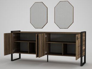 Lipasto ja 2 peiliä -setti Kalune Design Costa Aynali Console, ruskea hinta ja tiedot | Lipastot | hobbyhall.fi